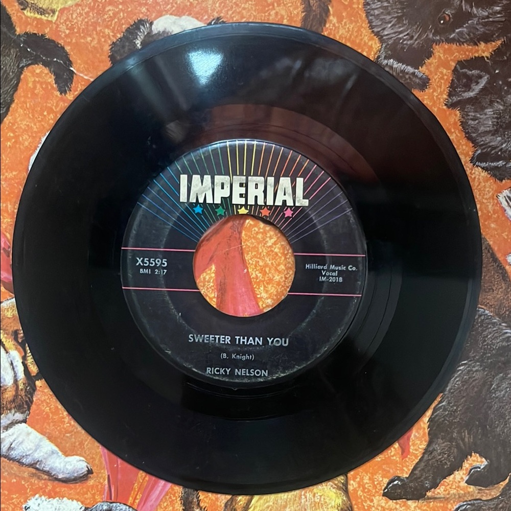 Imperial Vinyl Record Ricky Nelson 45 rpm